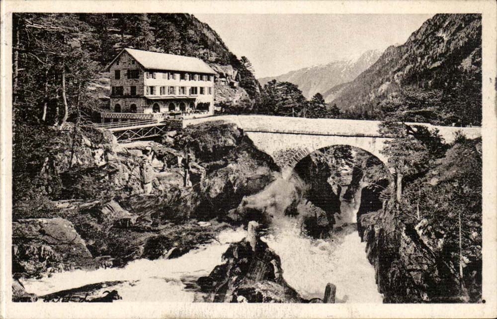 CAuterets CPA Hotel der Brucke von Spanien und von Brucke