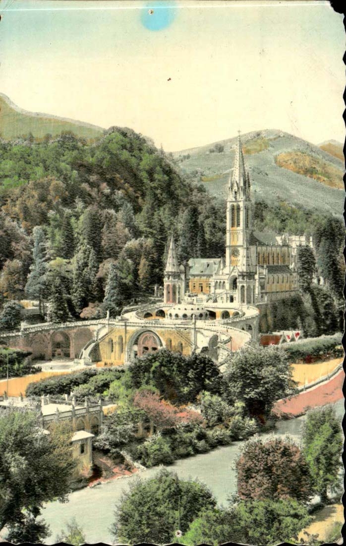 Lourdes CPA Basilica and Gave