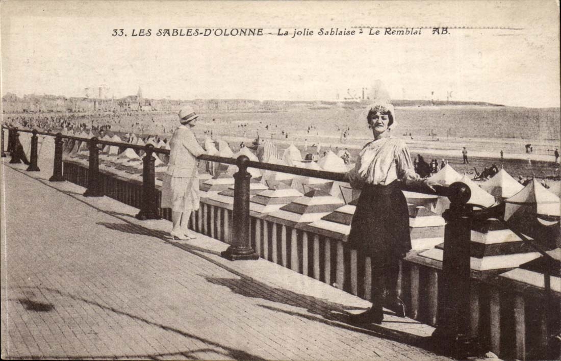 Sables d'Olonne - hubsches Sablaise der Damm - CPA