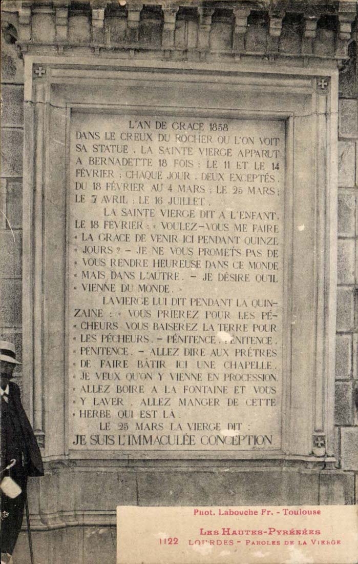 Lourdes - words of the Virgin - CPA