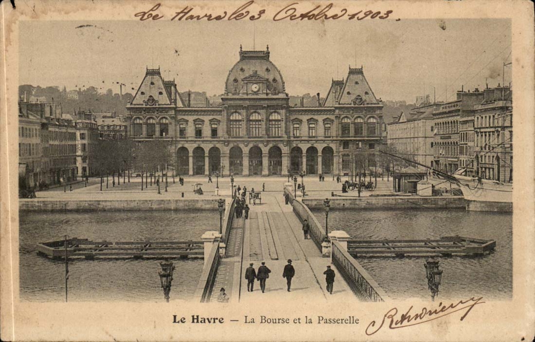 Le Havre - die Borse und der Steg - CPA