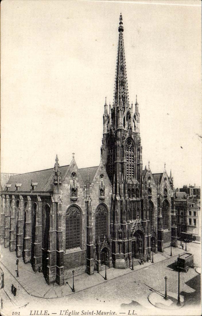 Lille - the Church Saint Maurice - CPA