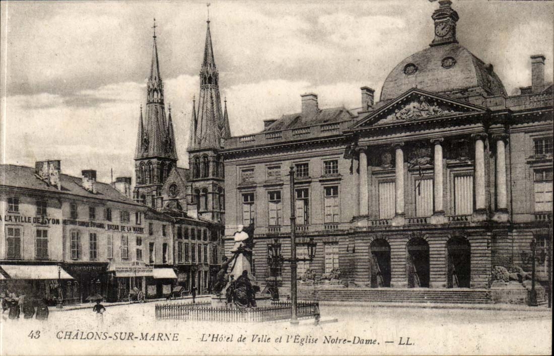 Trawl-nets on marl CPA Town hall and Notre Dame church