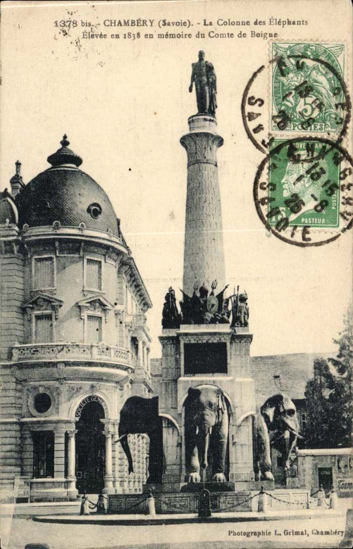 Chambery CPA the column of the elephants (count de Boigne)