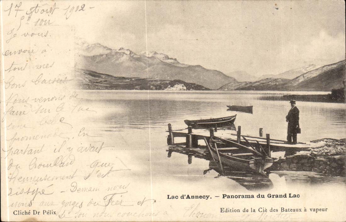 Annecy Lake CPA Panorama of the big lake