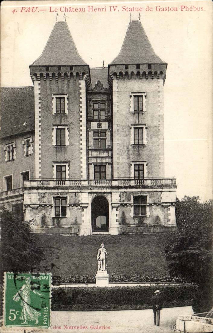 Pau CPA die Statue Schloss Henri-IV von Gaston Phebus