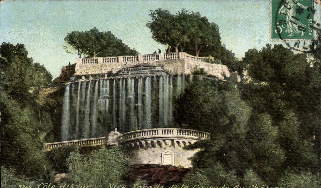 Nice - Frontage of the Cascade of the Castle - CPA