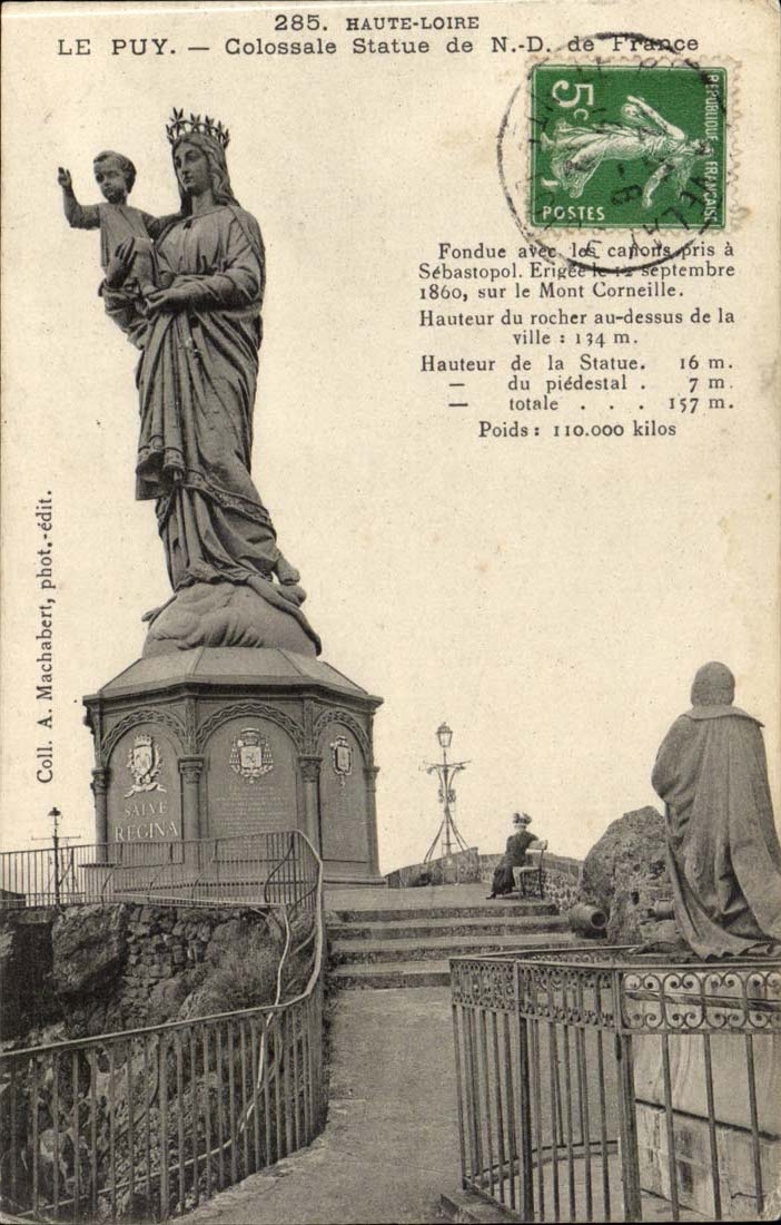 Le Puy CPA Colossale statue de ND de France