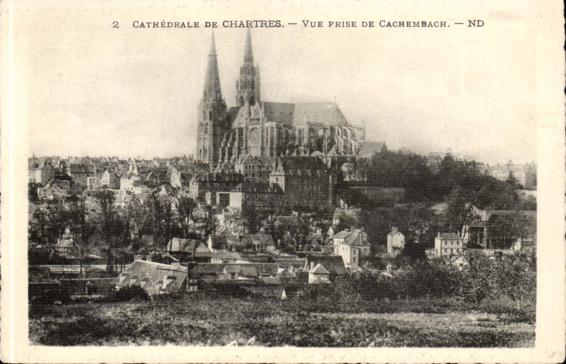 Cathedral of Chartres CPA Seen from of Cachembach