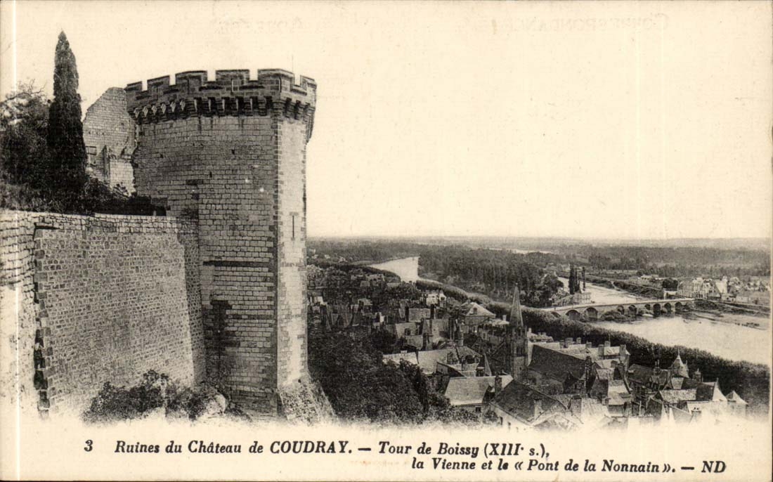 CPA Ruinen des Schlosses der Coudray Umdrehung von Boissy Wien und das Brucke D ela Nonnain