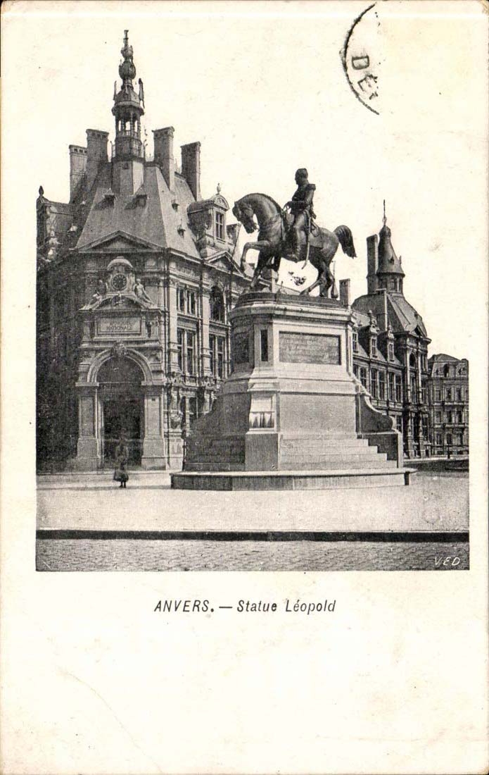 Belgium Antwerp CPA Statue Leopold