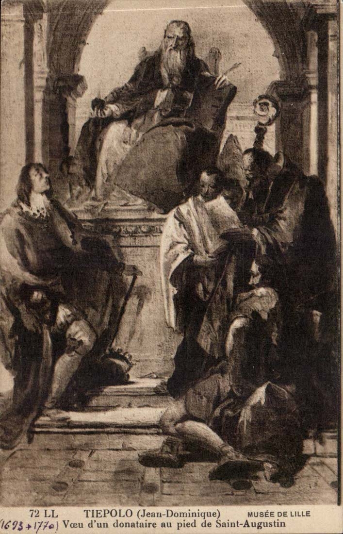 Tiepolo CPA Musee de Lille Voeu d'un danataire au pied de Saint Augsutin
