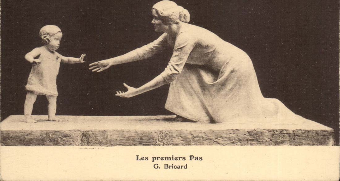 Les premiers pas CPA G Bricard (enfant et femme)
