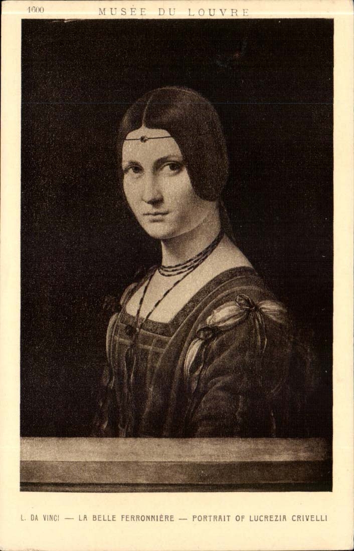 Leonard de Vinci CPA Le balle ferronniere Portrait of Lucrezia Crivelli
