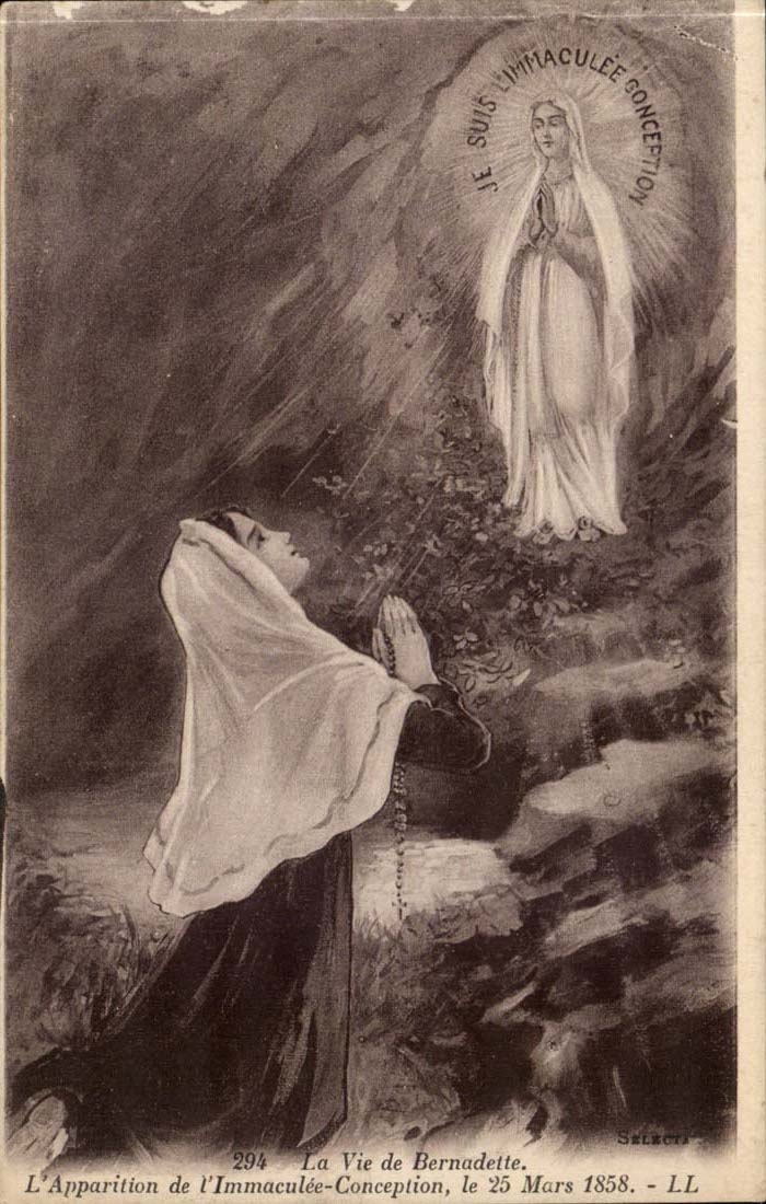 Life of Bernadette CPA appearance of the Immaculate Conception on March 25th 1858