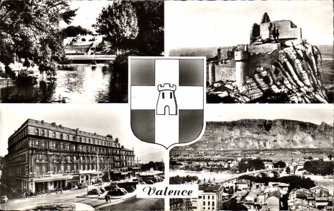 Valence CPA the park Jouvet Ruines of Crussol Places Republic the Rhone
