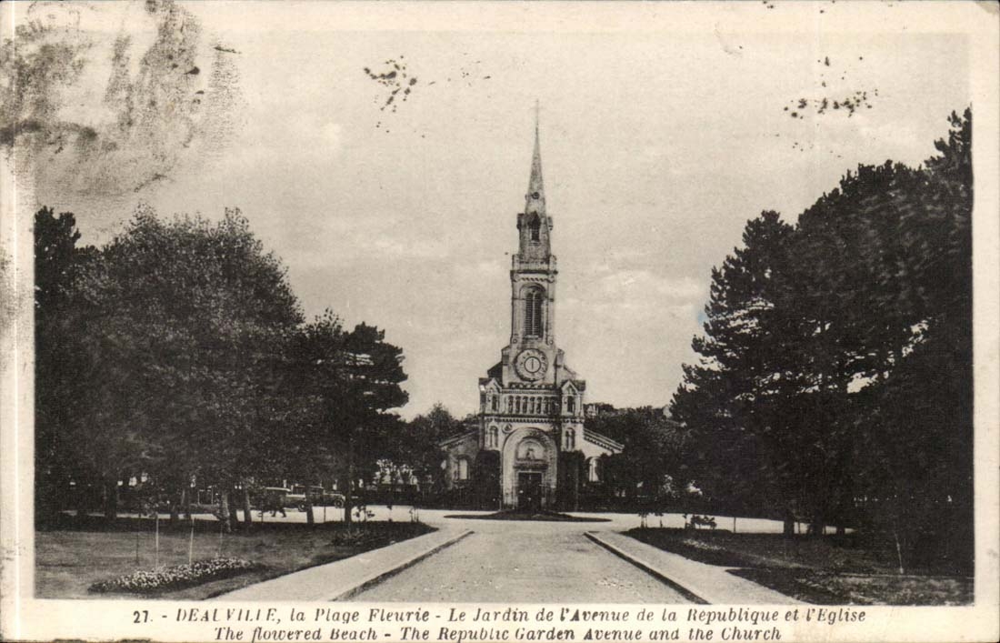 Deauville - the Flowered Beach - the Garden of 'Avenue of the Republic and the Church - CPA