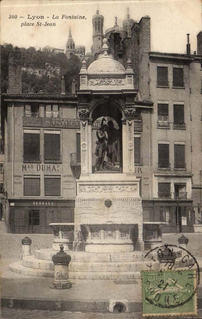 Lyon - der Brunnen setzt Str Jean - CPA