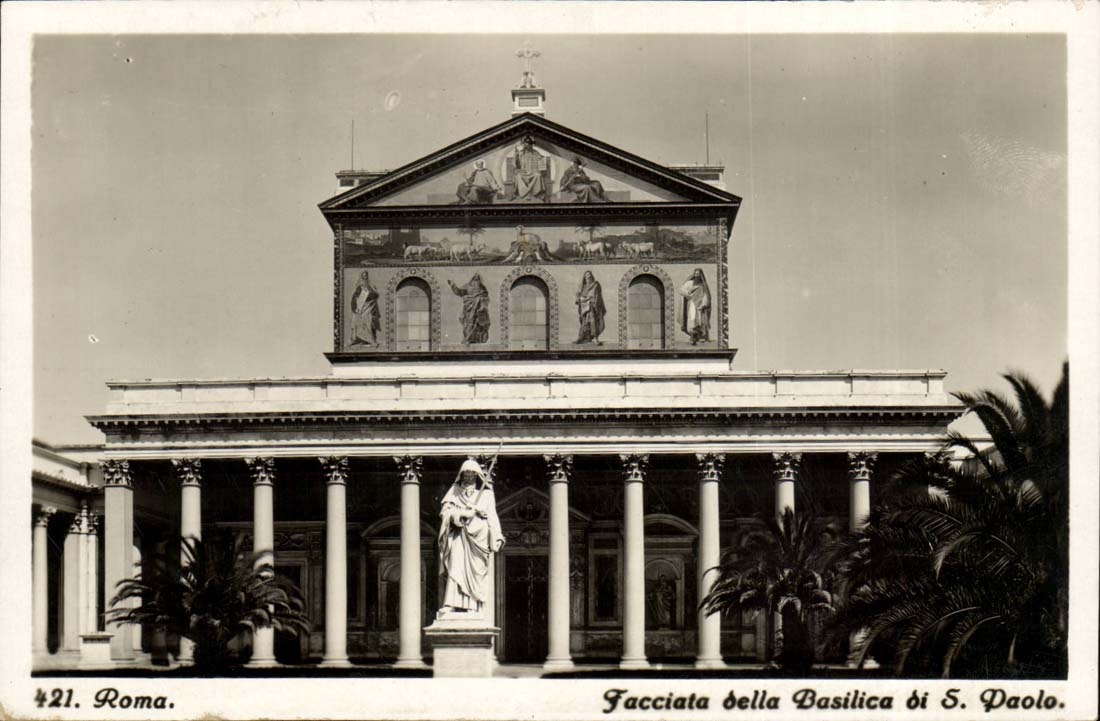 Italien Italien Rom CPA Facciata della Basilica di S Paolo
