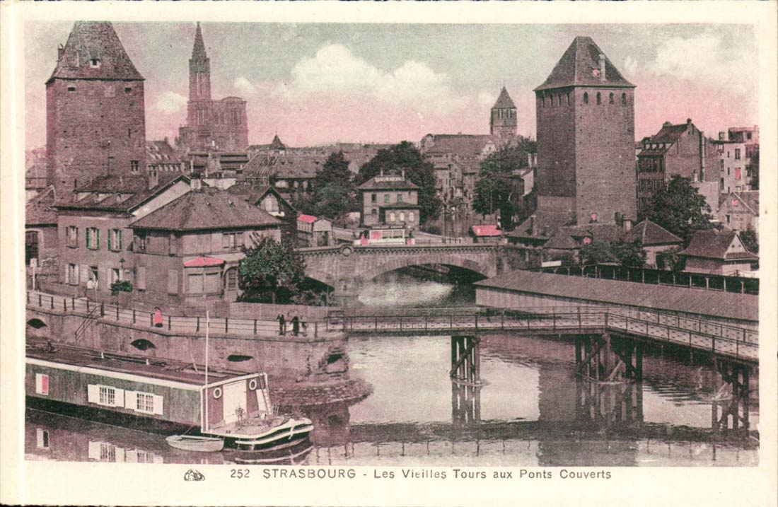 Strasbourg CPA the old women towers with the covered bridges
