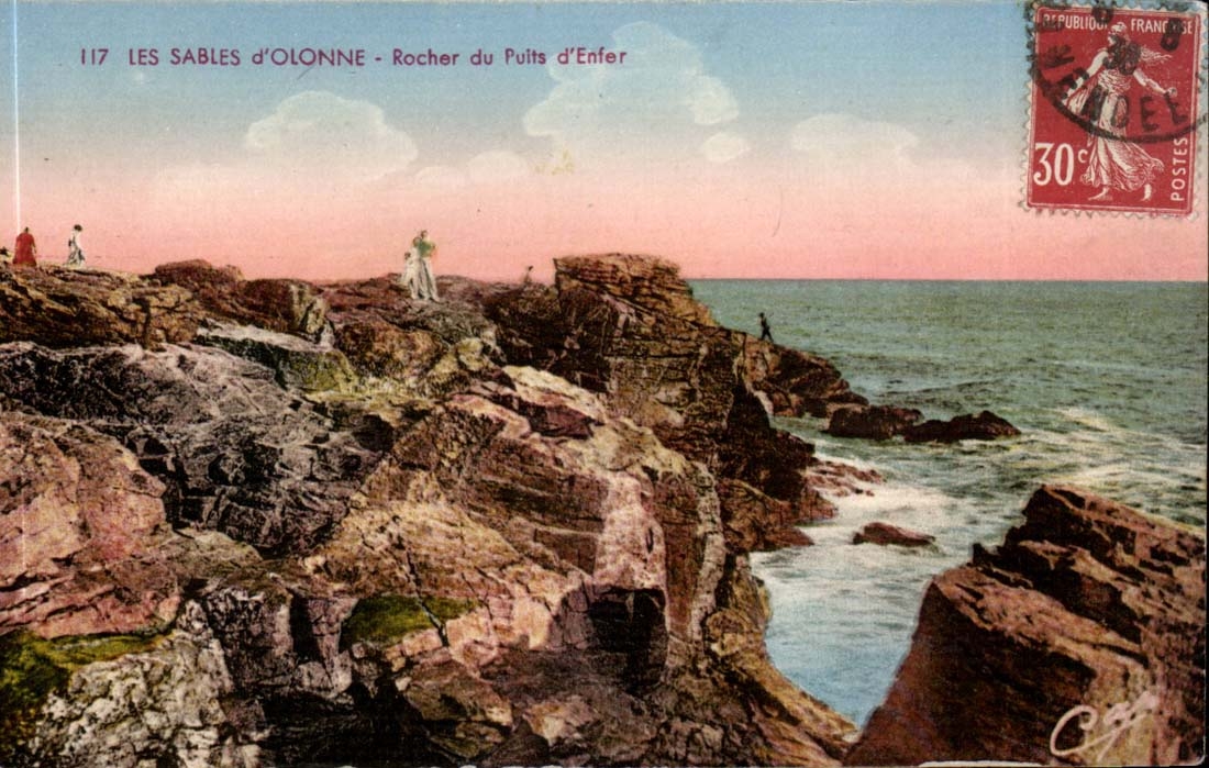 CPA Sande des olonne Felsens von gut der Holle