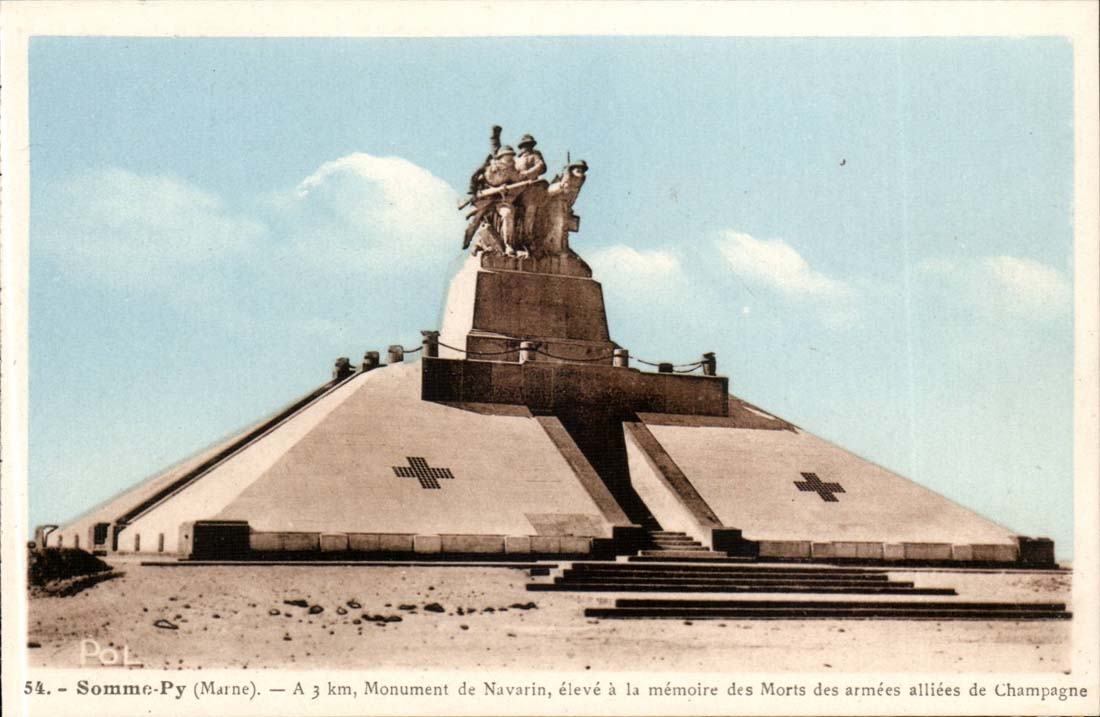 CPA Somme Py has km monument of Navarin to the memory of died of the allied Champagne armies