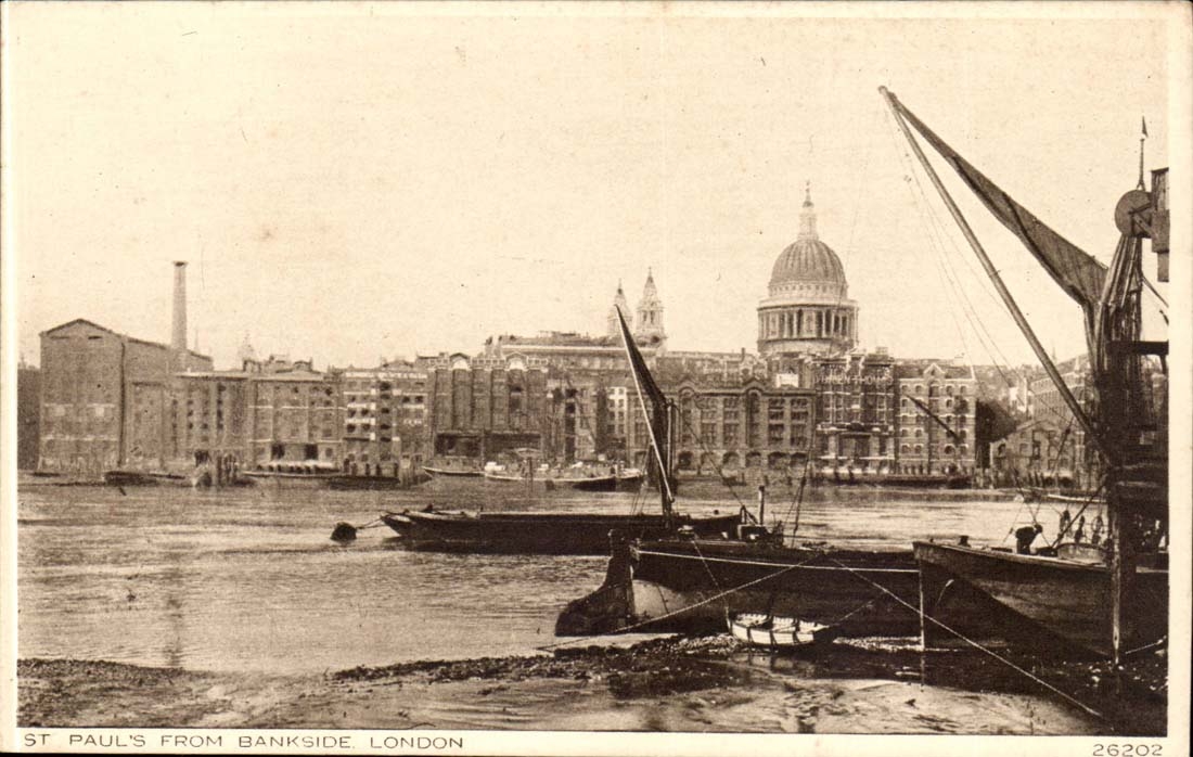 England - England - London - Pauls from bankside - boat - boat - CPA