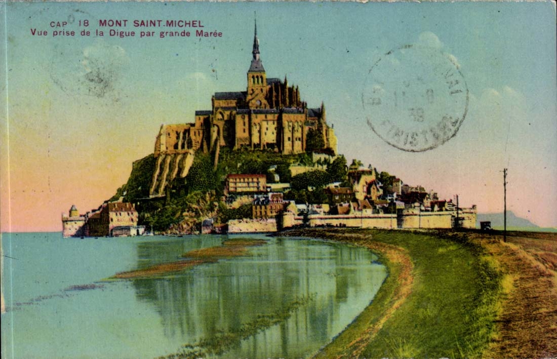 Mont Saint Michel - Seen from of the Dam by Spring tide - the CPA