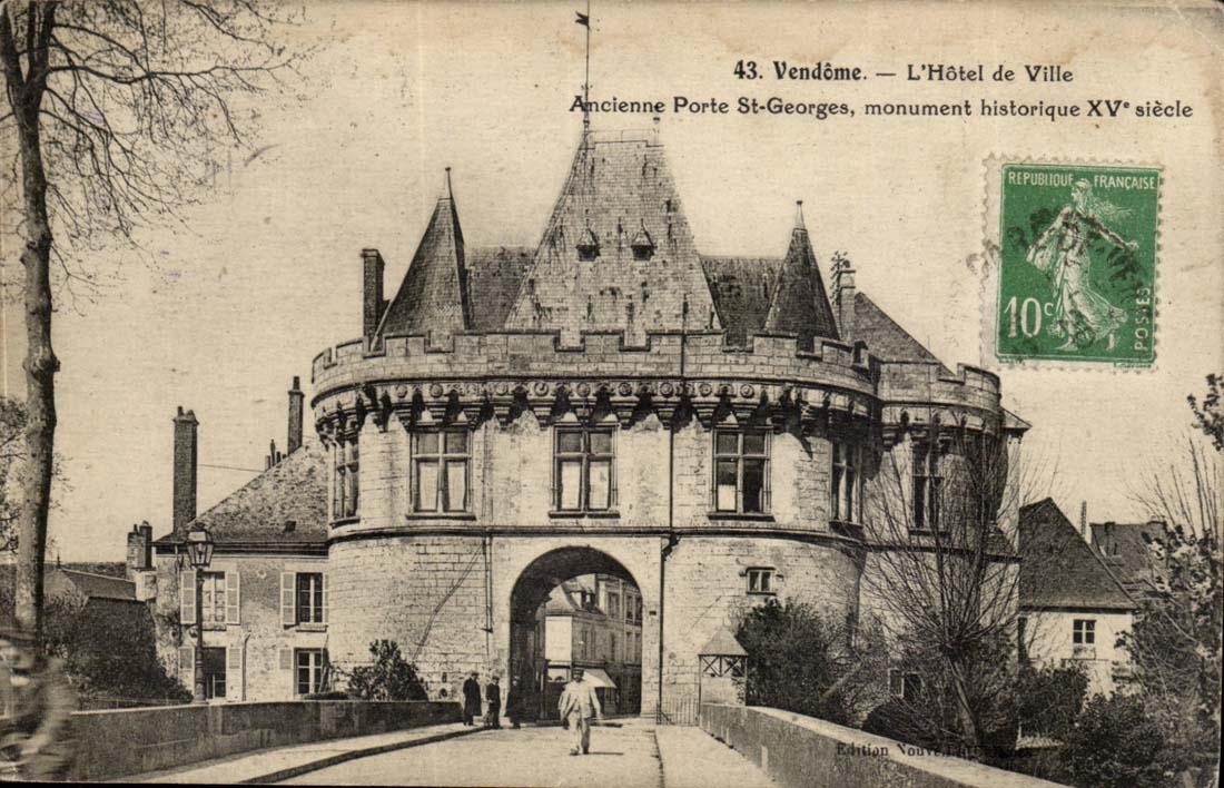 vendome - the Town hall - Old Gate St Georges historic building XV century - CPA