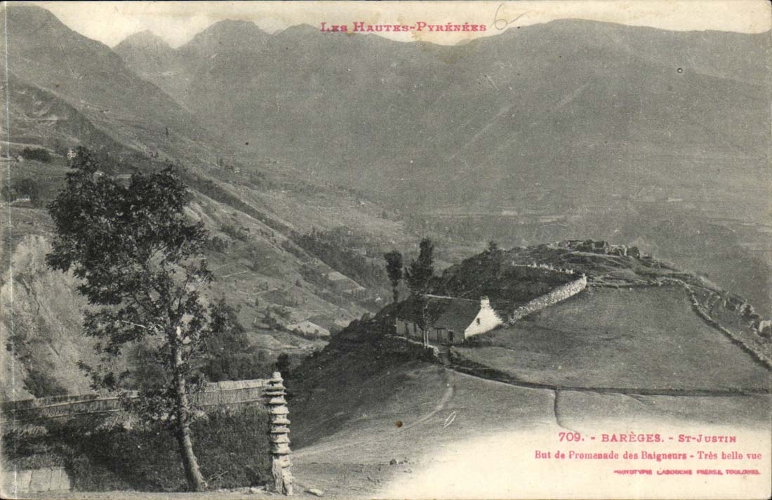 Bareges CPA Str Justin trank Weg des schonen Anblicks der Badegaste sehr