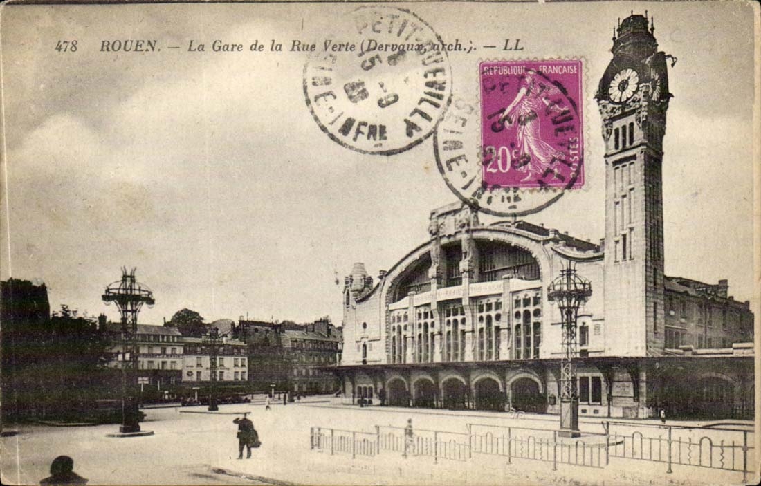 Rouen CPA Train station of the Green street (Dervaux)