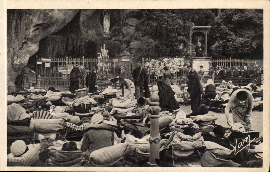 Lourdes Sick CPA in front of the cave
