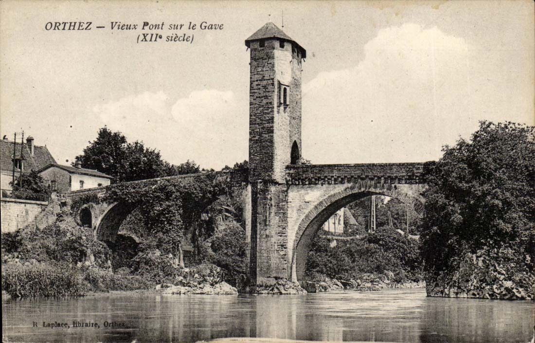 Orthez CPA Old bridge on Gave