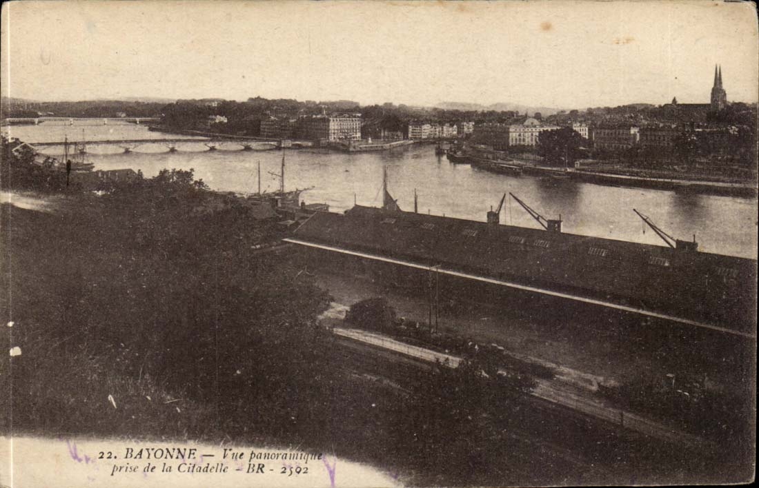Bayonne CPA Panoramic View taken of the cathedral