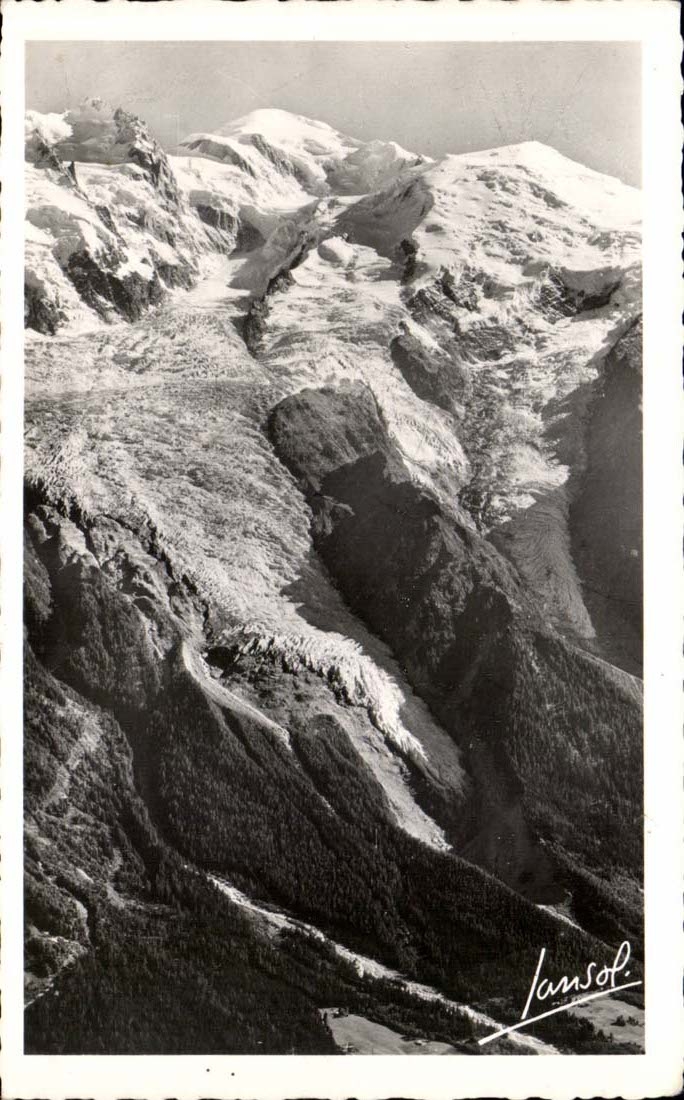 Chamonix CPA Glacier des Bossons et le Mont blanc vus du Brevent