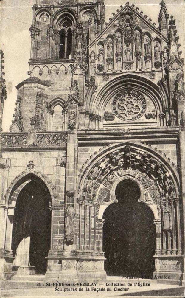 Saint Father under Vezelay CPA Collection of the church Sculptures of the frontage of the bell-tower
