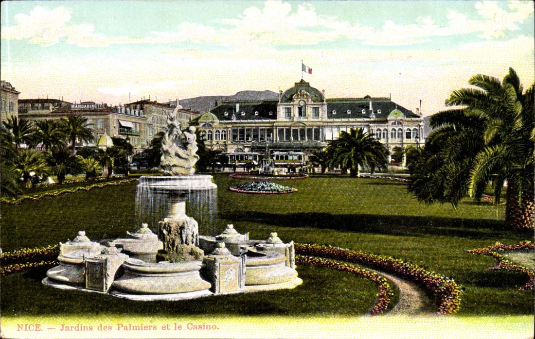 Nice CPA Gardens of the palm trees and the casino