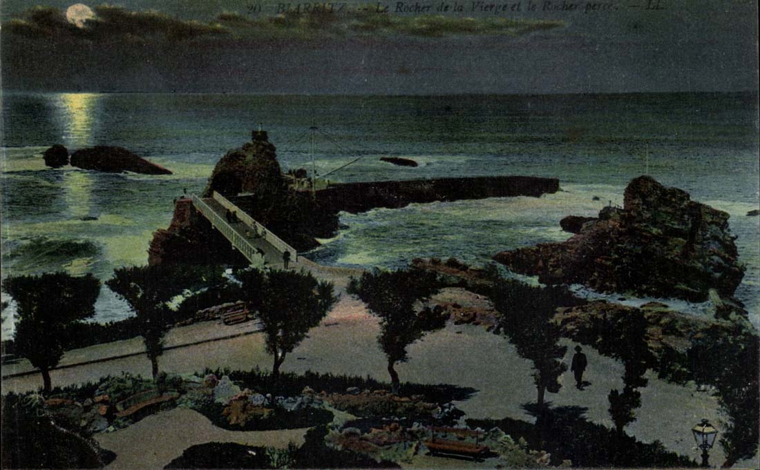 Biarritz CPA Le rocher de la Vierge et la roche perce