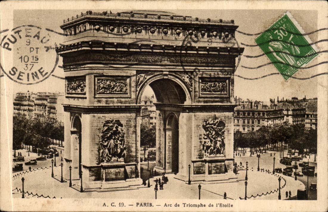Paris CPA Arc de Triomphe of star