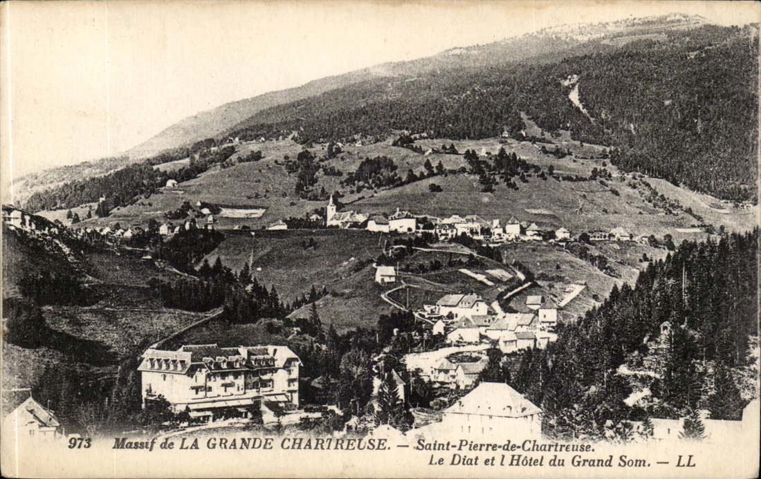 CPA Berg von grossem heiligem Chartreuse Pierre de Chartreuse Diat und das Hotel vom grossen Som