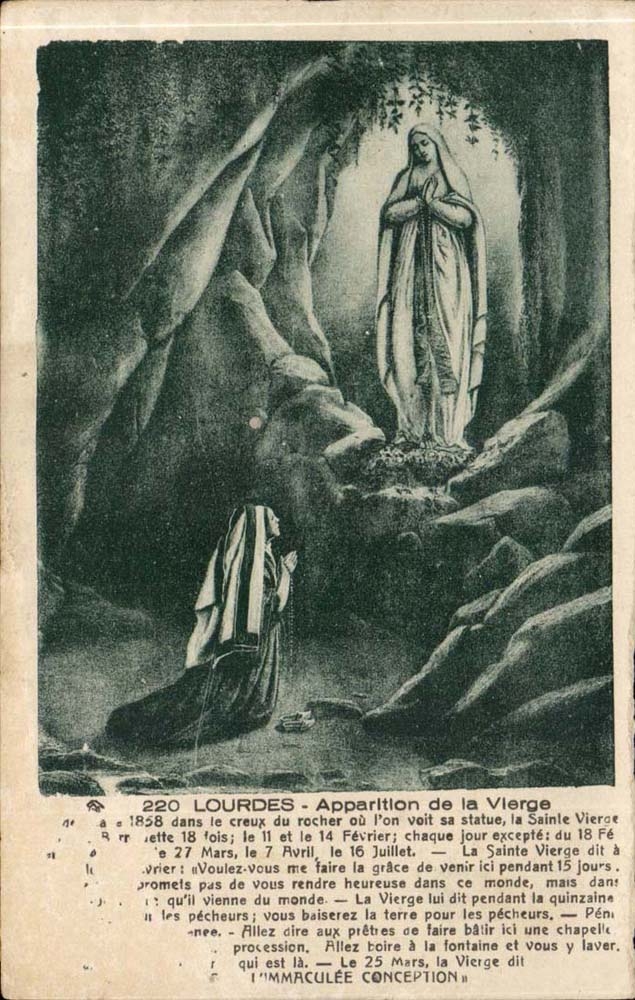 Lourdes CPA Appearance of the virgin