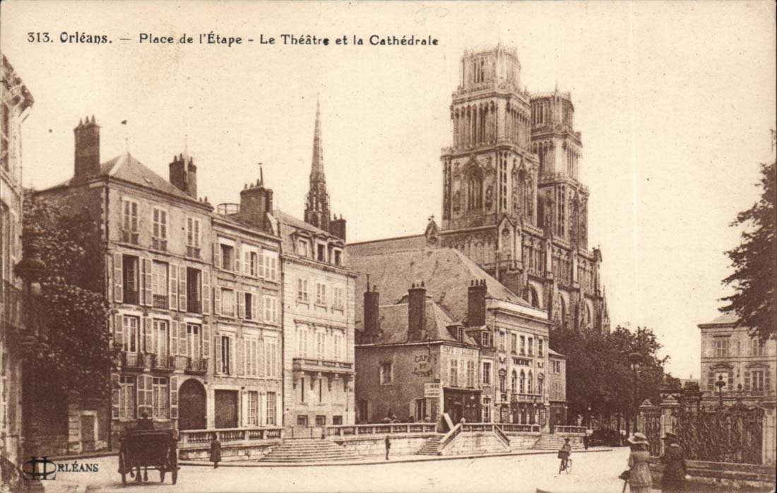 Orleans CPA Places stage the theater and the cathedral