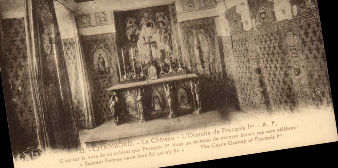 Chambord CPA the cahetau oratory of François 1st