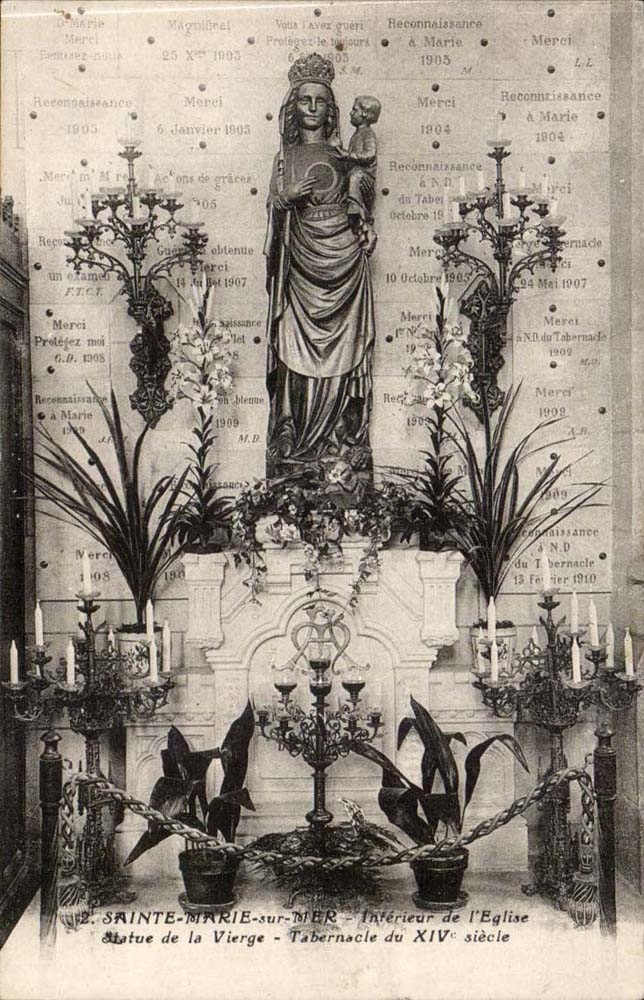 Sainte Marie On Sea - Interior of the Church - Statue of the Virgin - Gate vault - CPA