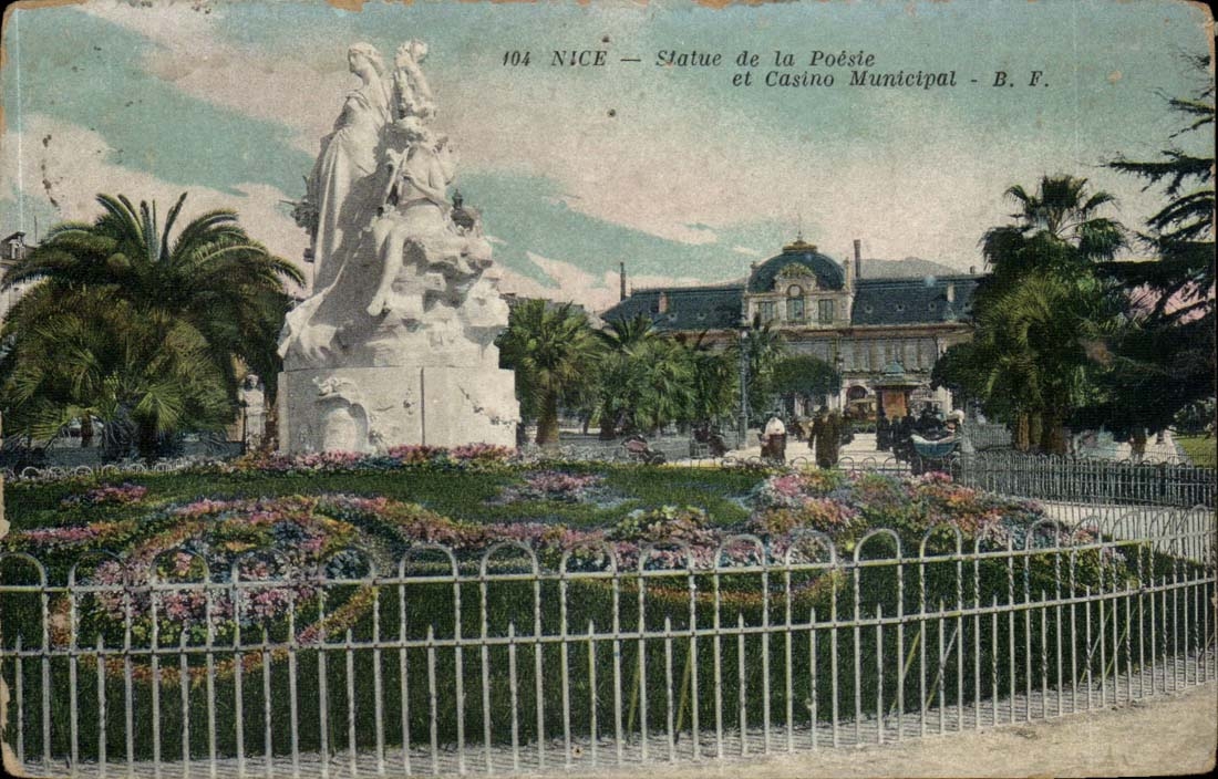 Nice CPA Statue of poetry and municipal casino