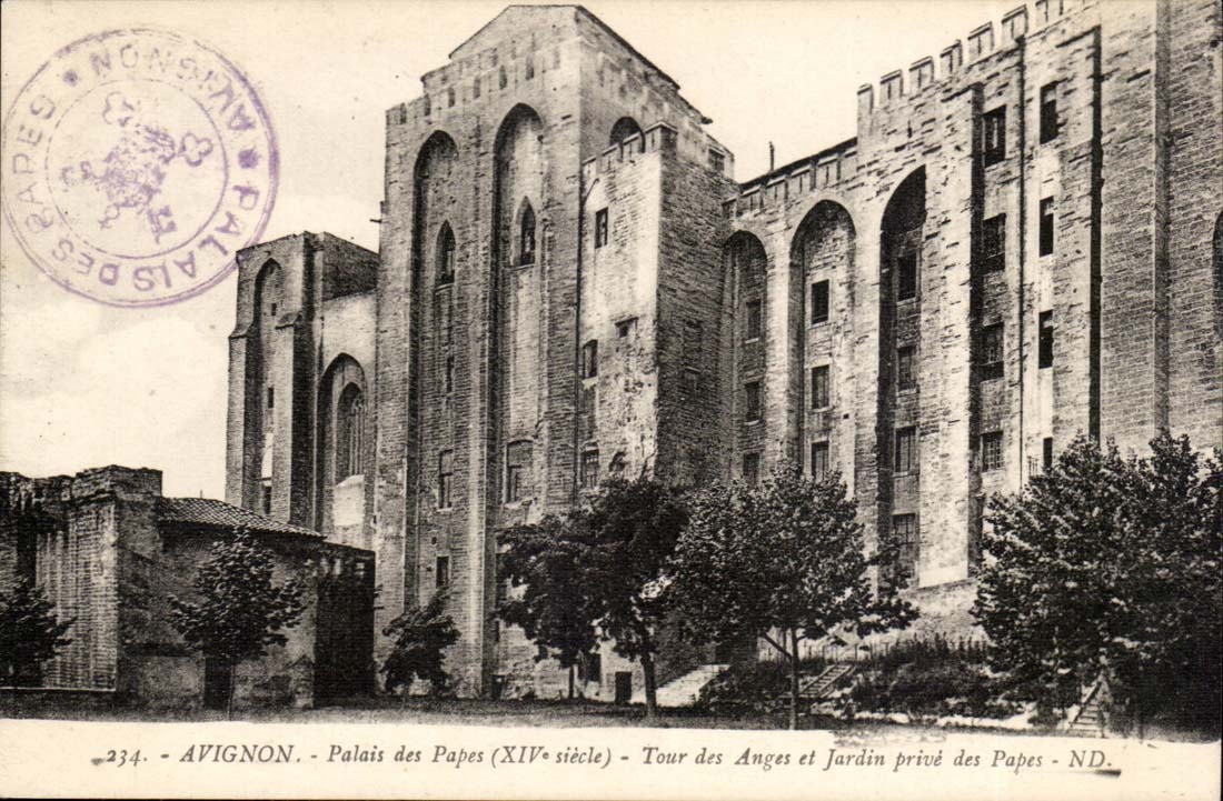 Avignon CPA palate of the popes Turn of the angels and jadin price of the popes