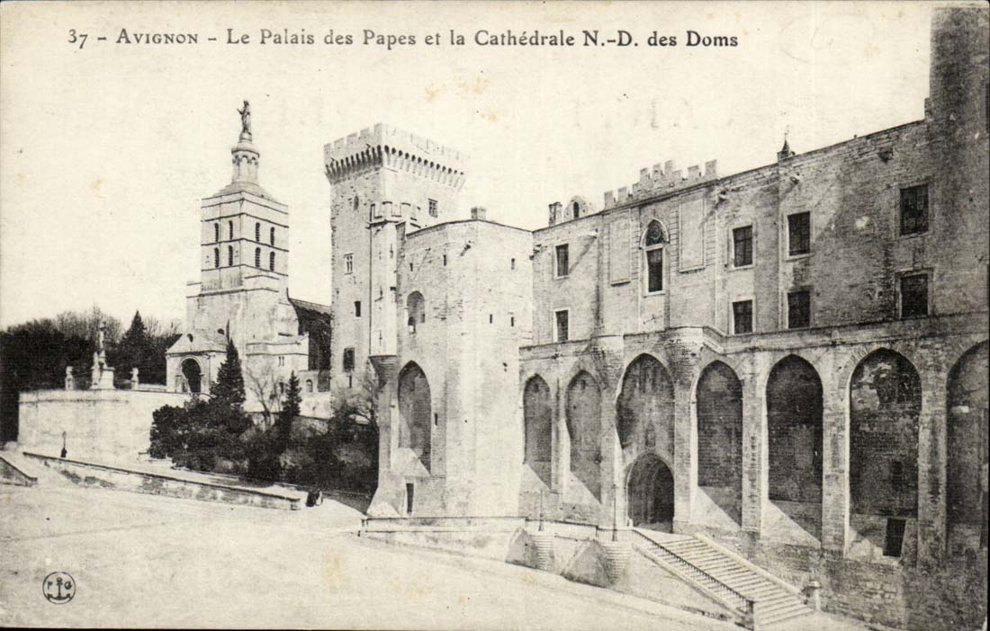 Avignon CPA palate of the popes and the cathedral