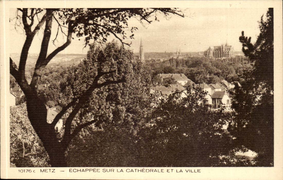 Metz CPA entging auf die Kathedrale und die Stadt