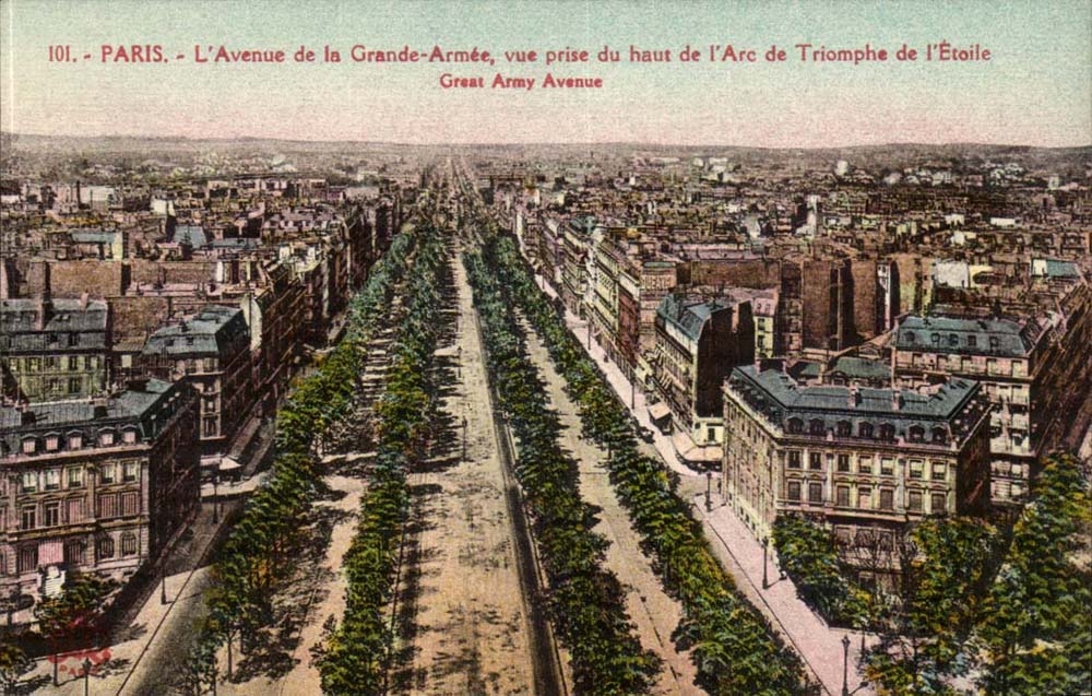 Paris CPA Which occurred of the Large Army seen from top of Arc de Triomphe of star