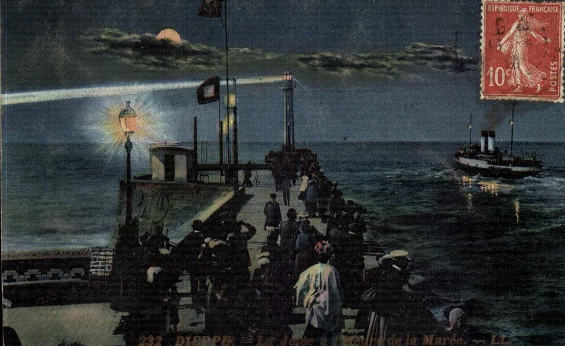 Dieppe CPA der Pier pro Stunde der Gezeiten